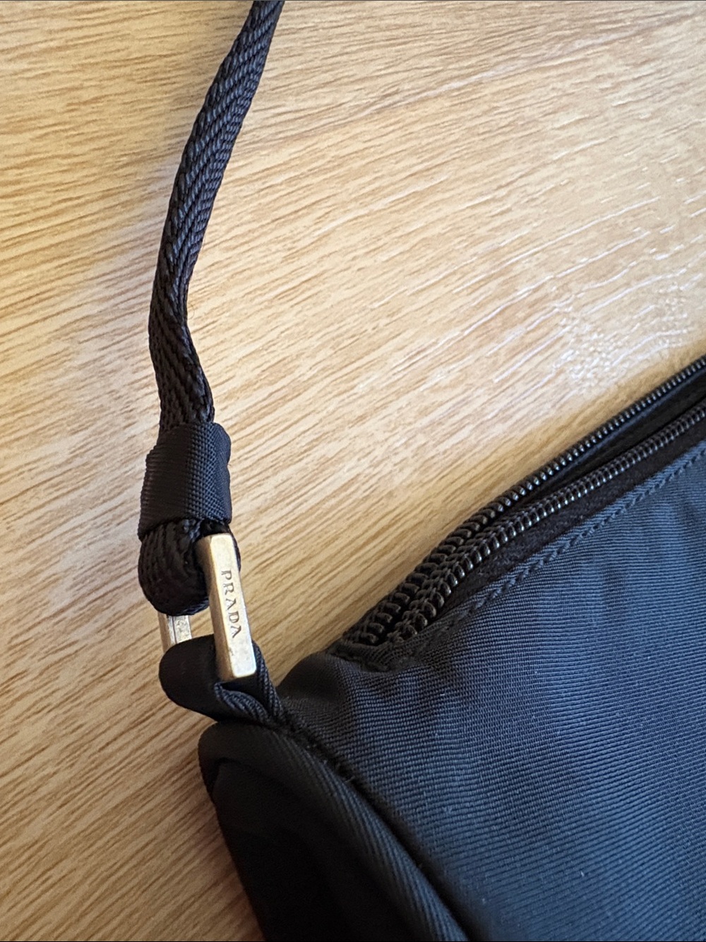 Prada Small Black Nylon Shoulder Bag with Silver Triangle Logo - Picture 5 of 10